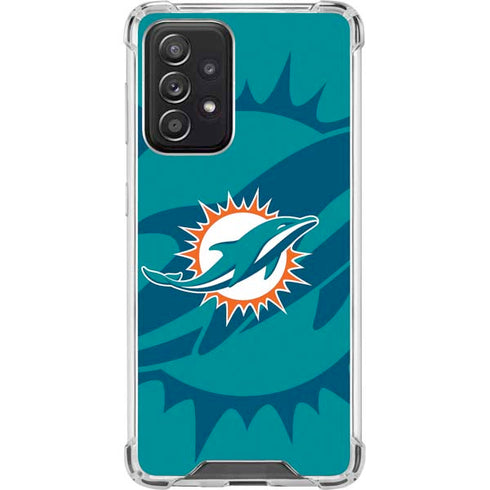 NFL Miami Dolphins Double Vision Galaxy A52 5G Clear Case